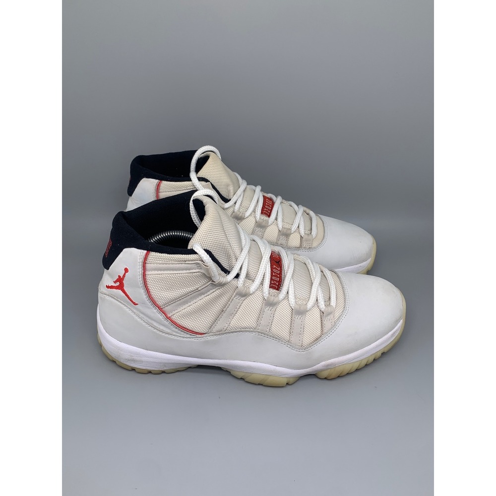 Jordan 11 Retro Platinum Tint‎ Sail Red 378037-016 Men's Sz 11